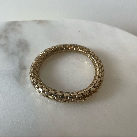 Gold tube  chunky bracelet with nicely chained links‎ - Picture 2 of 2